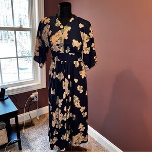 Navy Floral Maxi Dress